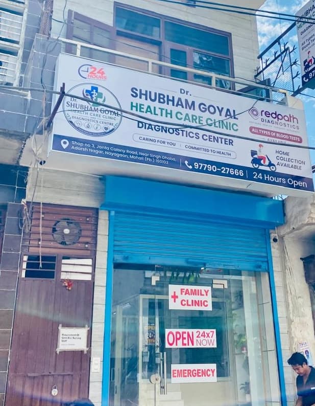 Dr Shubham Goyal Health Care Clinic storefront, open 24x7
